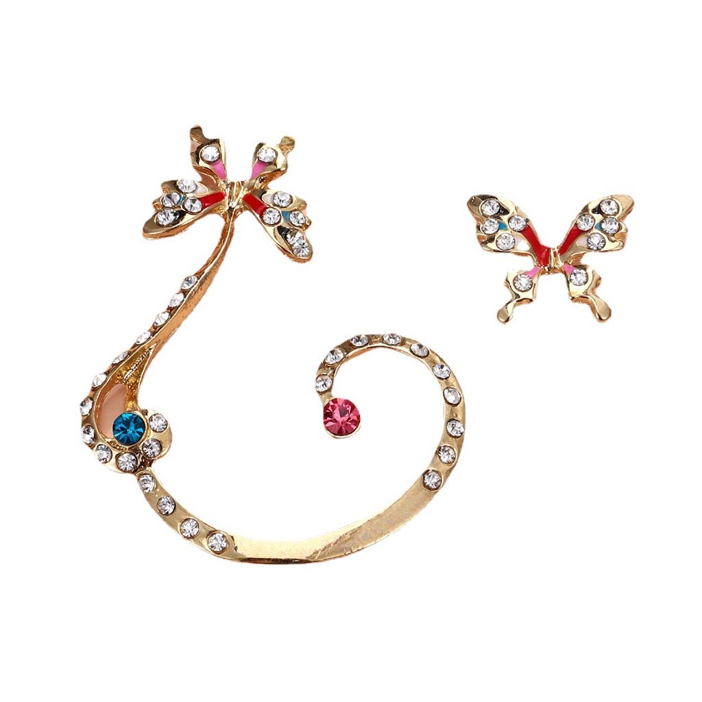 Khuyên tai dạng kẹp hình nhện đính đá phong cách punk độc đáo cá tính