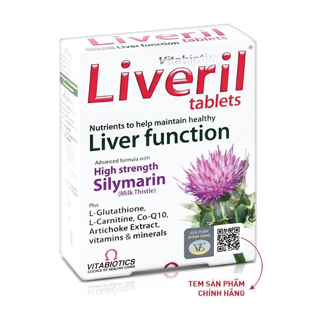 (Cam Kết Hàng Chính Hãng Giấy Tờ Đầy Đủ)Viên Uống Bảo Vệ,Giải độc gan Liveril Vitabiotics Anh Quốc (Hộp 30 viên)