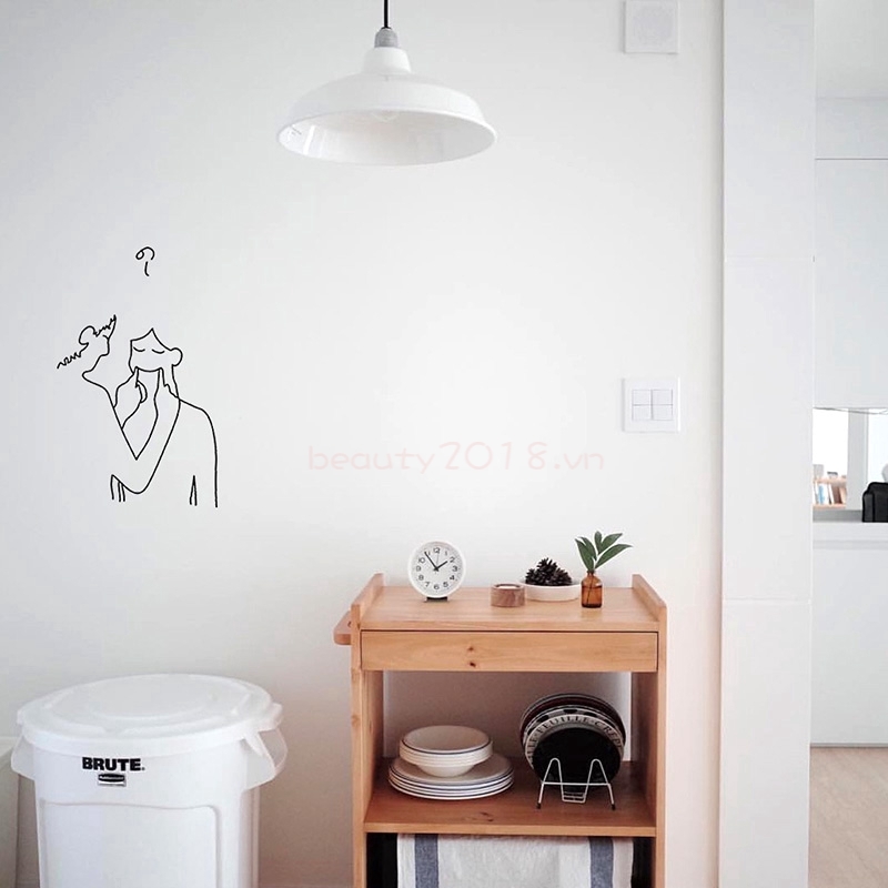 Decal dán tường trang trí nội thất hình cặp đôi đáng yêu