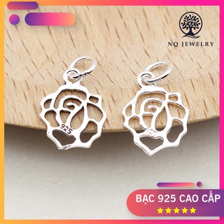Charm bạc hình hoa hồng treo