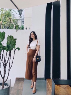 Set yếm cát hàn phối áo thun HÀNG Y HÌNH