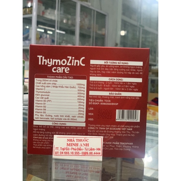 ThymozinC Care - Tăng đề kháng, ăn ngon, giảm ốm vặt cho trẻ
