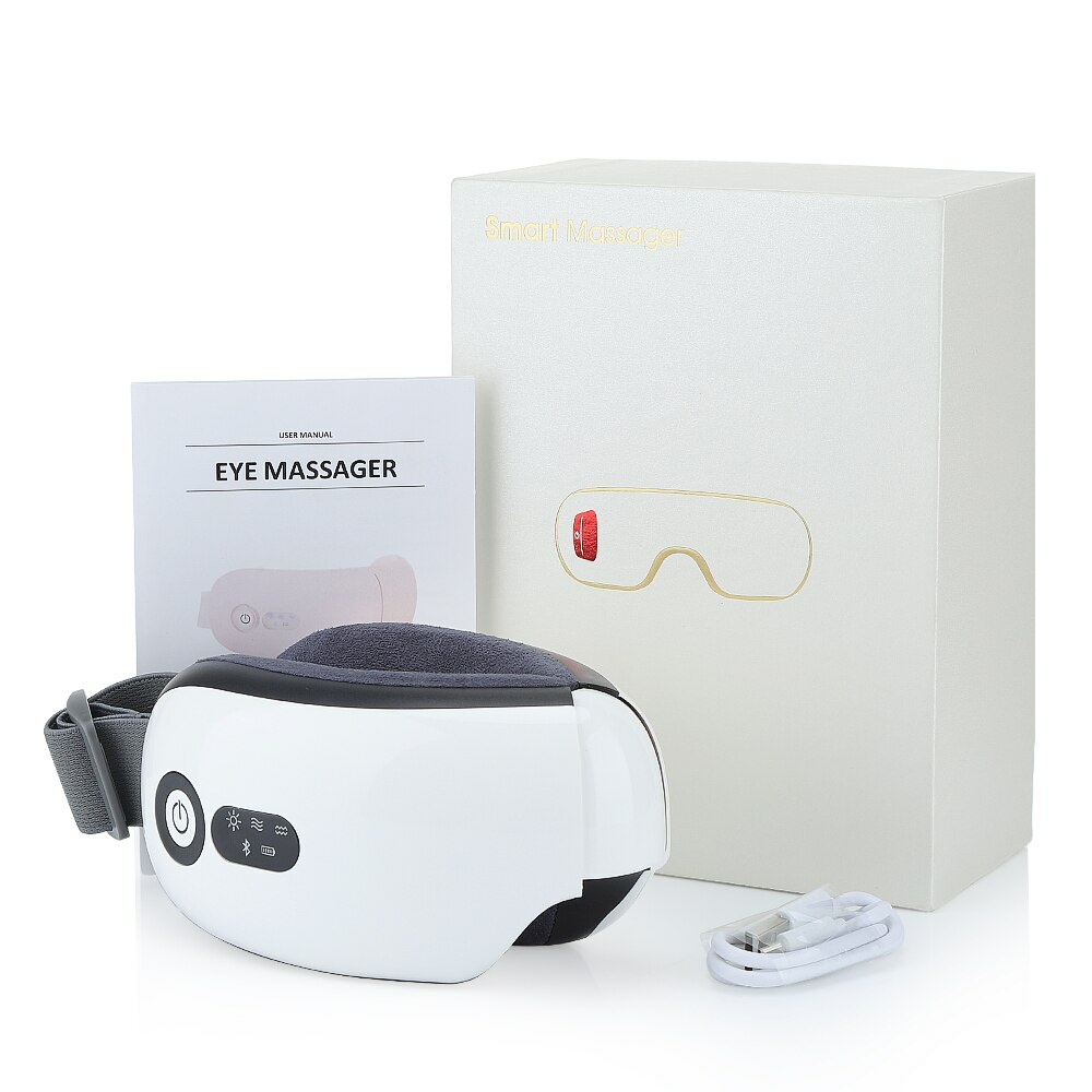 Máy massage mắt 8S cao cấp, 5 chế độ massage, chườm mắt, massage bằng túi khí 9D, rung đa tần kèm nhạc Bluetooth