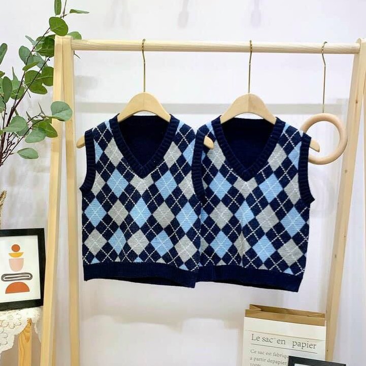 Áo Gile Len Dáng Croptop Họa Tiết Quả Trám - Titto Closet | BigBuy360 - bigbuy360.vn