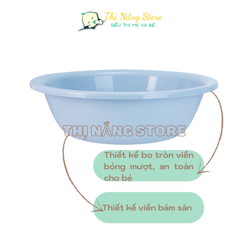 Thau rửa mặt cho trẻ em nhựa nguyên sinh kháng khuẩn Ag+ cao cấp Notoro inochi 21/27/32 cm, Chậu rửa mặt Inochi cho bé