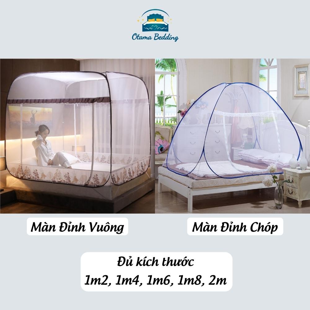 Màn chụp tự bung đỉnh vuông đỉnh nhọn đủ size người lớn, cho bé 1m2 1m8 2m gấp gọn thông minh cao cấp - Otama Bedding