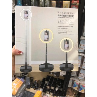 Đèn livestream 3 in 1 có giá đỡ điện thoại, có thể gấp gọn tiện lợi cho việc di chuyển và sử dụng Size 26