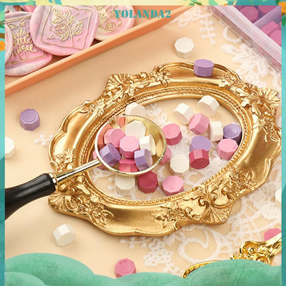 Bộ 100 Viên Sáp Niêm Phong Hình Bát Giác Đóng Gói Bì Thư Phong Cách Cổ Điển Trang Trí Cho Thiệp Cưới