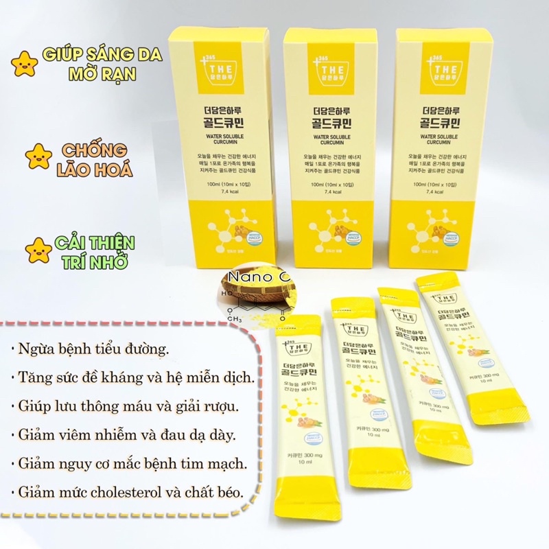 Nghệ Nano Curcumin Hàn Quốc Công Nghệ Hòa Tan Tinh Chất Nghệ Siêu Nhỏ Hấp Thụ Vào Cơ Thể Nhanh Và Tốt Nhất