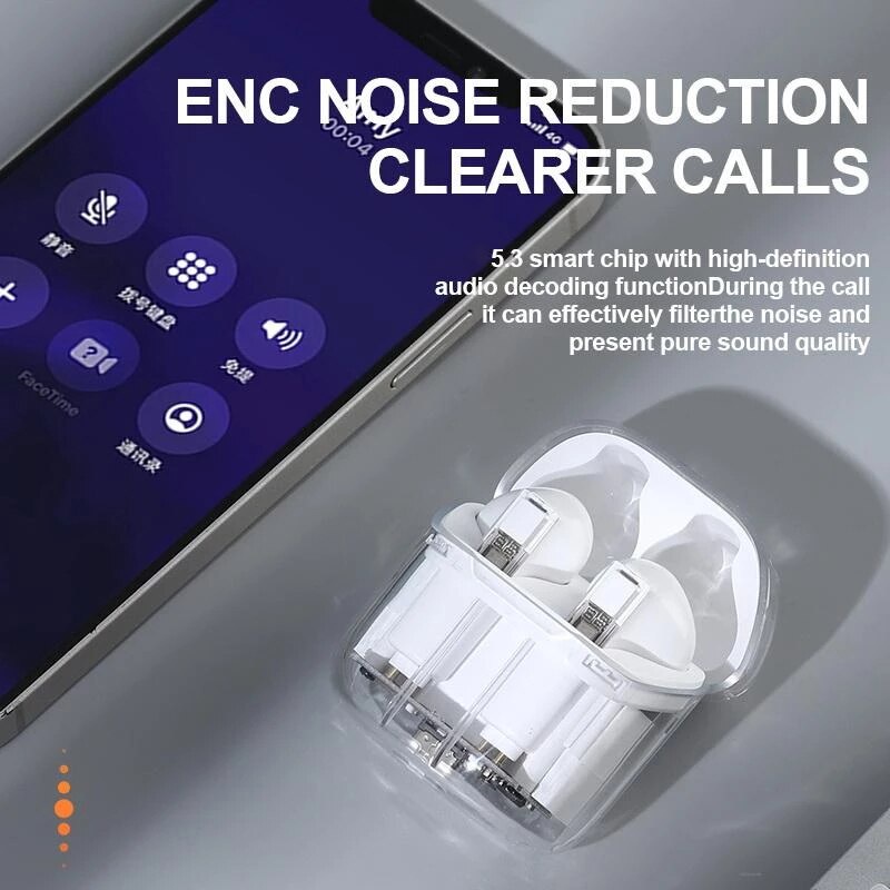 Tai Nghe Không Dây Kết Nối Bluetooth 5.3 TWS YX-06 Kèm Mic Trong Suốt Phong Cách Thể Thao YX06