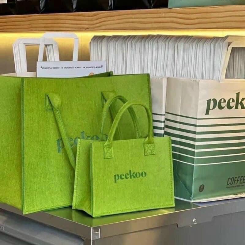 Túi Peekoo xanh lá đi biển du lịch đi chơi đi làm | MS T4
