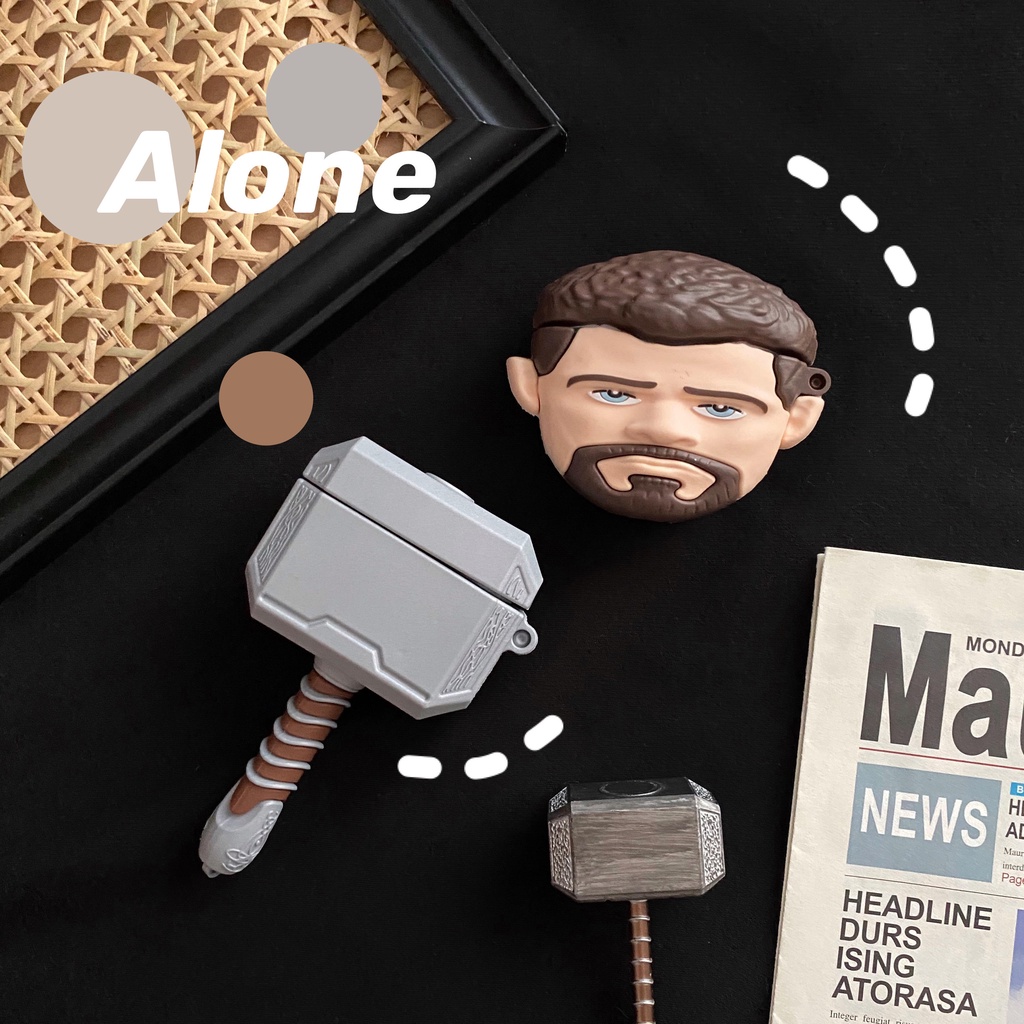 Vỏ Bảo Vệ Hộp Sạc Tai Nghe AirPods3 2021 / 3 / 3 Họa Tiết Captain America / Iron Man / Thanos Marvel Hero 3D Độc Đáo Thời Trang Ốp