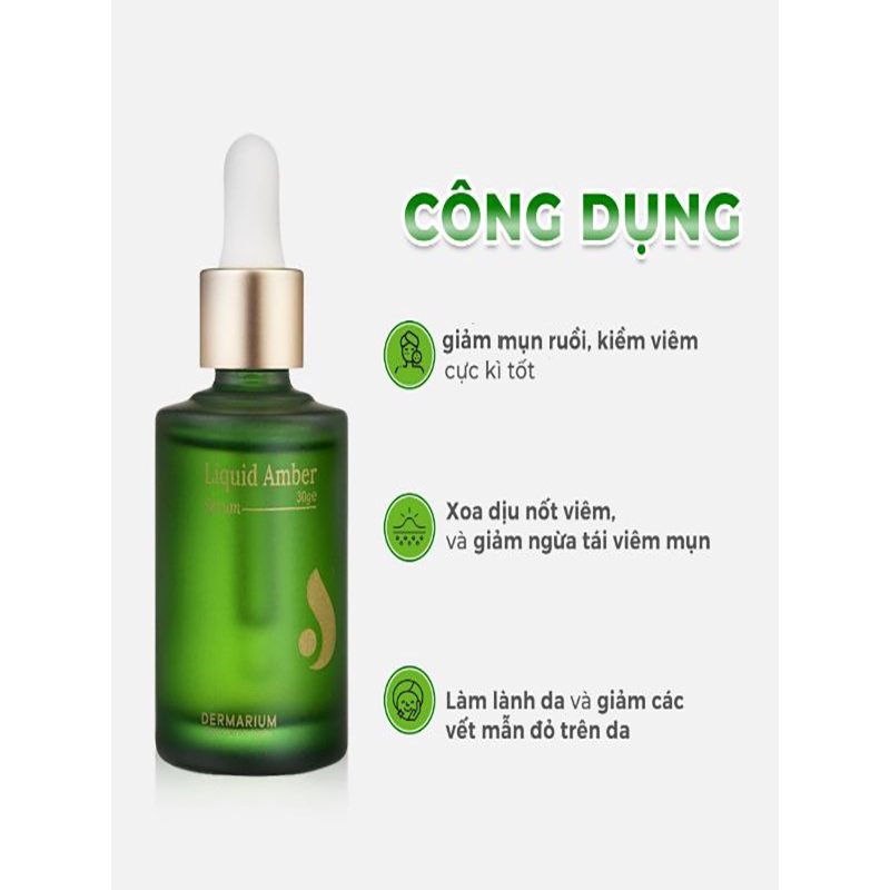 Serum Dermarium Liquid Amber tinh chất kiềm dầu, giảm viêm, hạn chế thâm mụn 10ml, 30ml