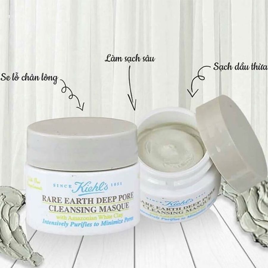 Mặt nạ Kiehl's Rare Earth Deep Pore Cleansing Masque, mặt nạ đất sét se khít lỗ chân lông - Ngọc Diệp cosmetics