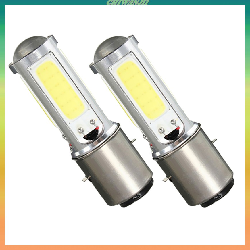 Đèn Pha Led Chiwanji1) 2x Ba20D H6 4 Cob Cho Xe Máy