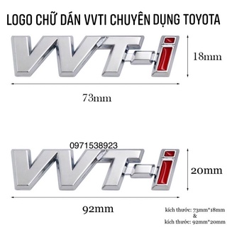 Logo chữ vvti dành cho xe toyota vios camry innova corolla altis yaris dán thân xe 754280k011 7544306151