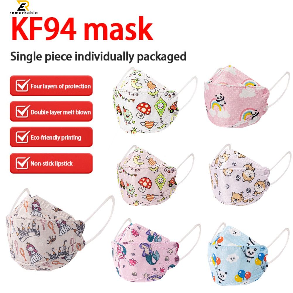 KF94 Mặt Nạ Liễu-Định hình Cá Miệng Phim Hoạt Hình 3D Ba chiều Mặt Nạ KN94 Trẻ Em của Mặt Nạ Mặt Nạ Nhỏ Kích Thước 10 gói Chứng Khoán Sẵn Sàng