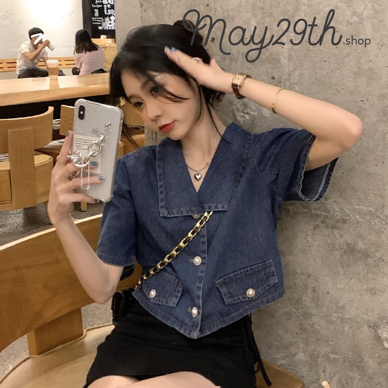 May29th.shop Áo bò denim tay lỡ siêu phong cách