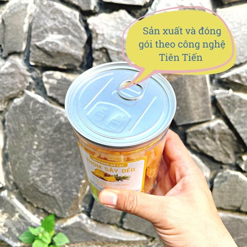 Thơm sấy muối ớt, dứa sấy dẻo ngon ngọt tự nhiên không đường 400gr NutiFarm đặc sản đà lạt