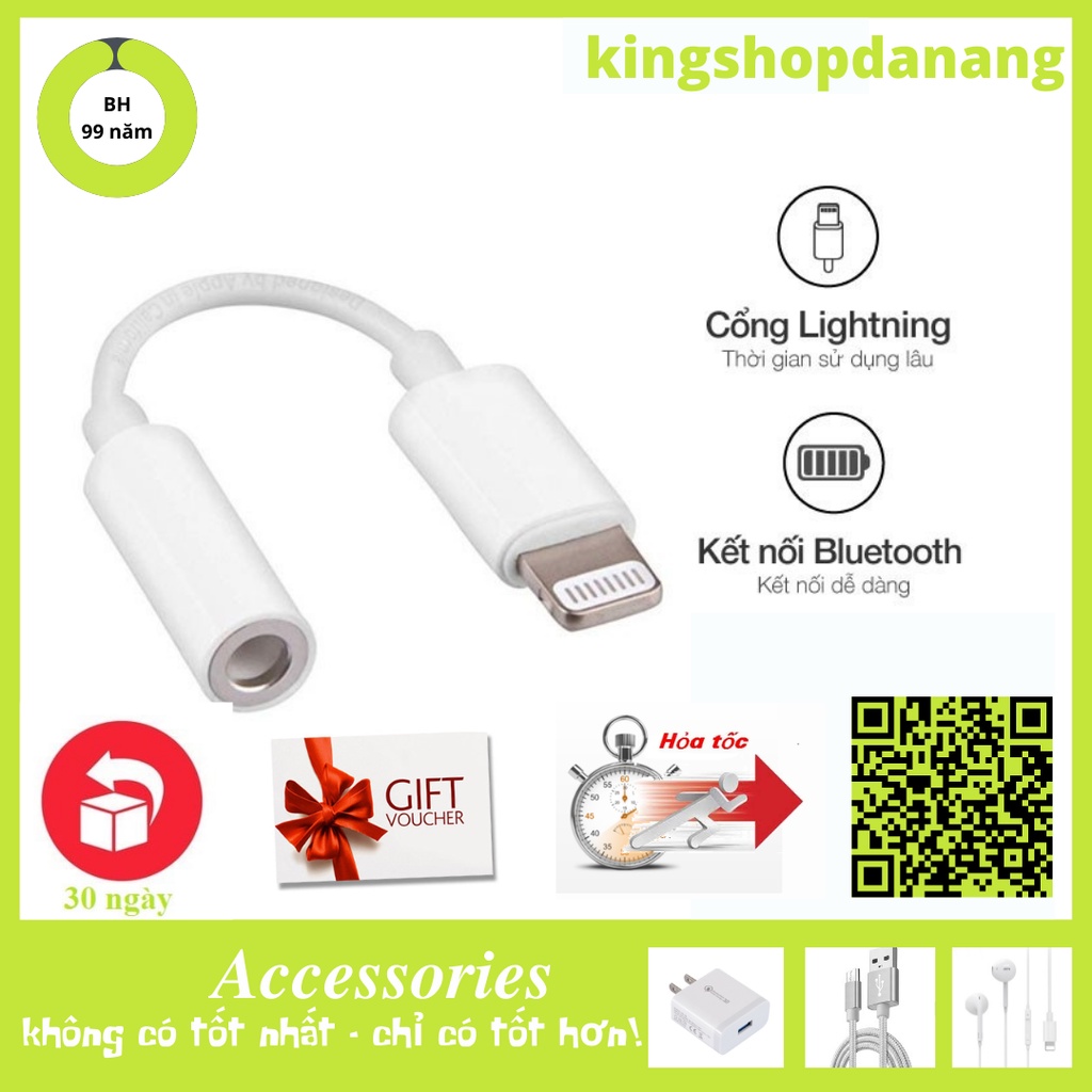 Jack Chuyển Đổi,Cổng Chuyển Đổi Chân Sạc Thành Chân Tai Nghe 3.5mm Cho IPCó Mic