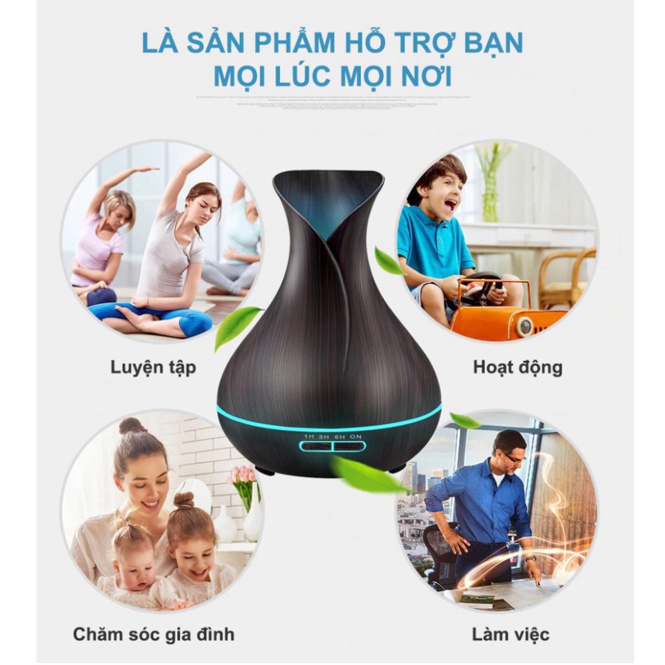 ✅ Máy Xông Tinh Dầu ✅ Máy khuếch tán tinh dầu, Phun Sương Tạo Độ Ẩm Tulip GULIFE Có Remote Dung Tích 500ml