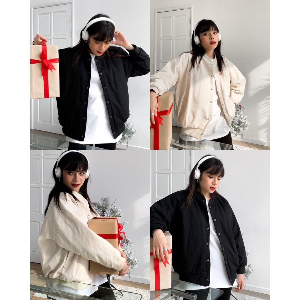 ÁO BOMBER OVERSIZE CHUBBIE chất liệu kaki chần bông dày dặn - CHUBBIE SLIDE Bomber Jacket