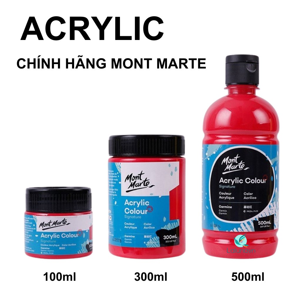 Lalunavn Màu acrylic 3D Mont Marte cao cấp của ÚC 100ml,vẽ giầy, áo,tranh tường