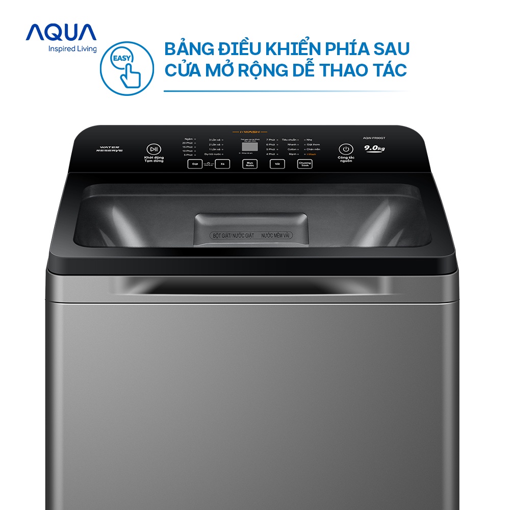 Freeship Toàn Quốc - Máy giặt cửa trên Aqua 9kg AQW-FR90GT.S