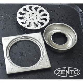 Phễu thoát sàn inox Zento TS121 (115x115mm)