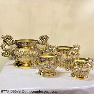 Bát Nhang Bầu Tay Rồng Bằng Đồng (3Cỡ)