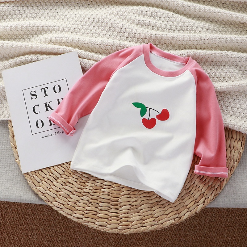 Áo Thun Tay Dài Vải Nhung 73-130cm In Họa Tiết Hoạt Hình Phong Cách Đức / Hàn Quốc Thời Trang Thu Đông Xinh Xắn Cho Bé