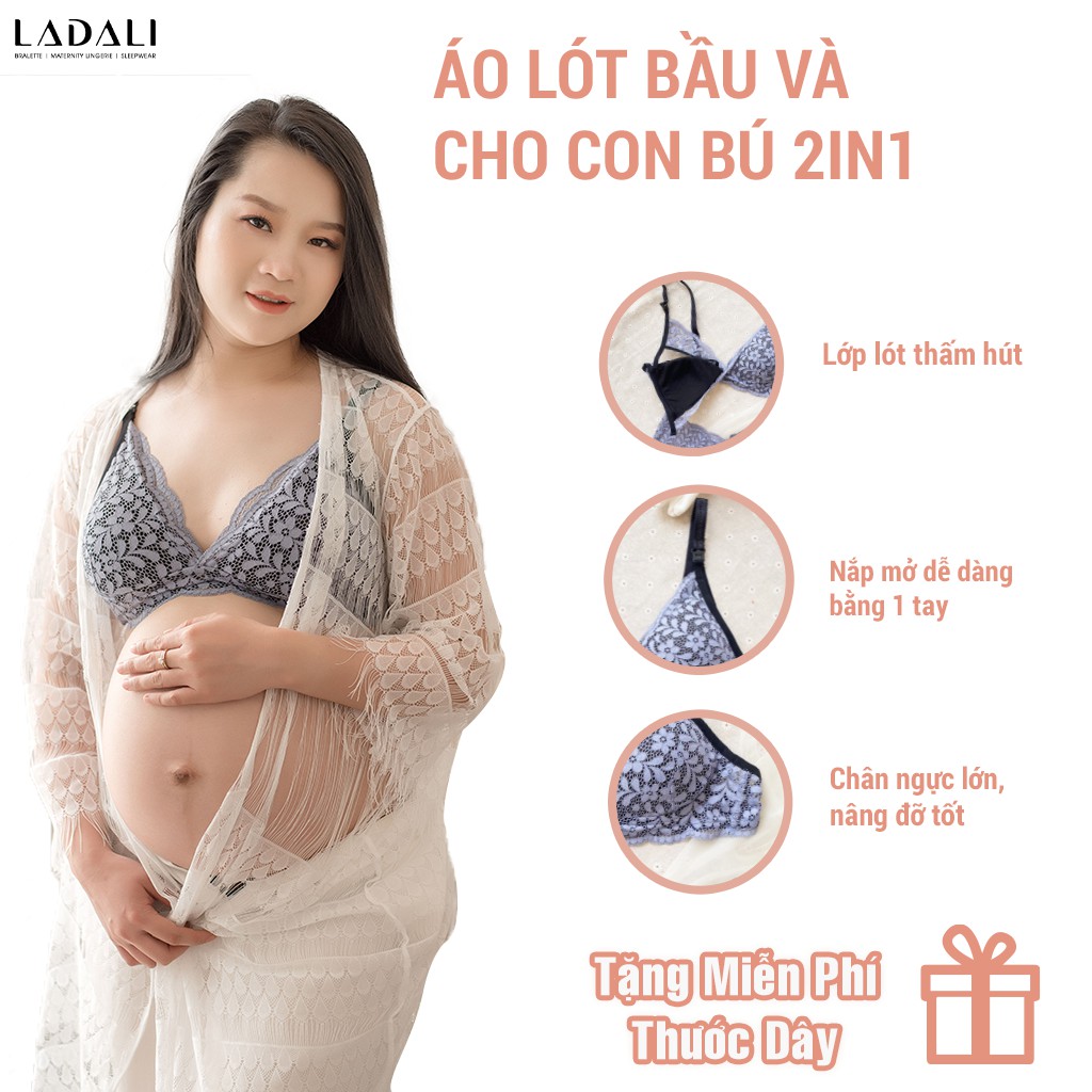 Áo Lót Bầu Sau Sinh Cho Bé Bú Mút Mỏng, Lớp Lót Kín Đáo Hàng Thiết Kế Ladali