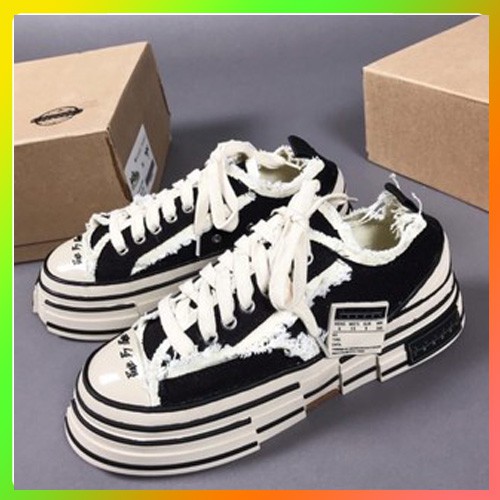 [nowship 1h khu vực hà nội] Giày sneaker xVESSEL đế trắng style rách cao 3,5-4cm 1.1 đế gỗ