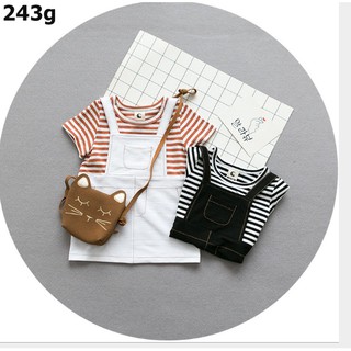 K358- Lê thành bảo hân Set yếm kèm áo xuất Hàn bé gái