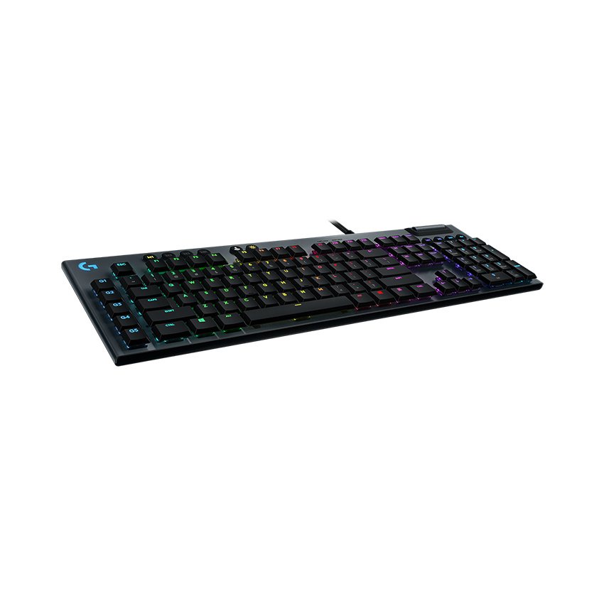 Bàn phím cơ Logitech G813 Lightsync RGB Thiết kế siêu mỏng, phím thấp,cho cảm giác gõ nhanh, mượt mà hơn