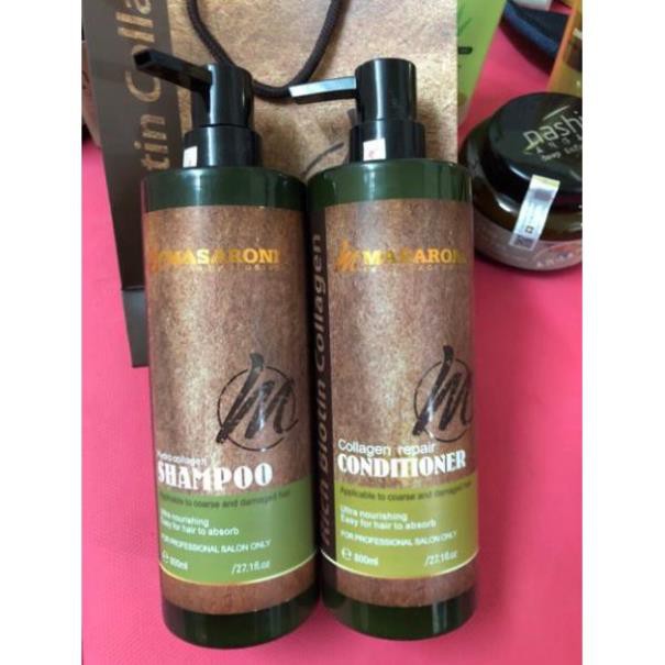 SIÊU RẺ CẶP DẦU GỘI DẦU XẢ TƠ TẰM - SIÊU PHỤC HỒI MARSARONI 800ML | BigBuy360 - bigbuy360.vn