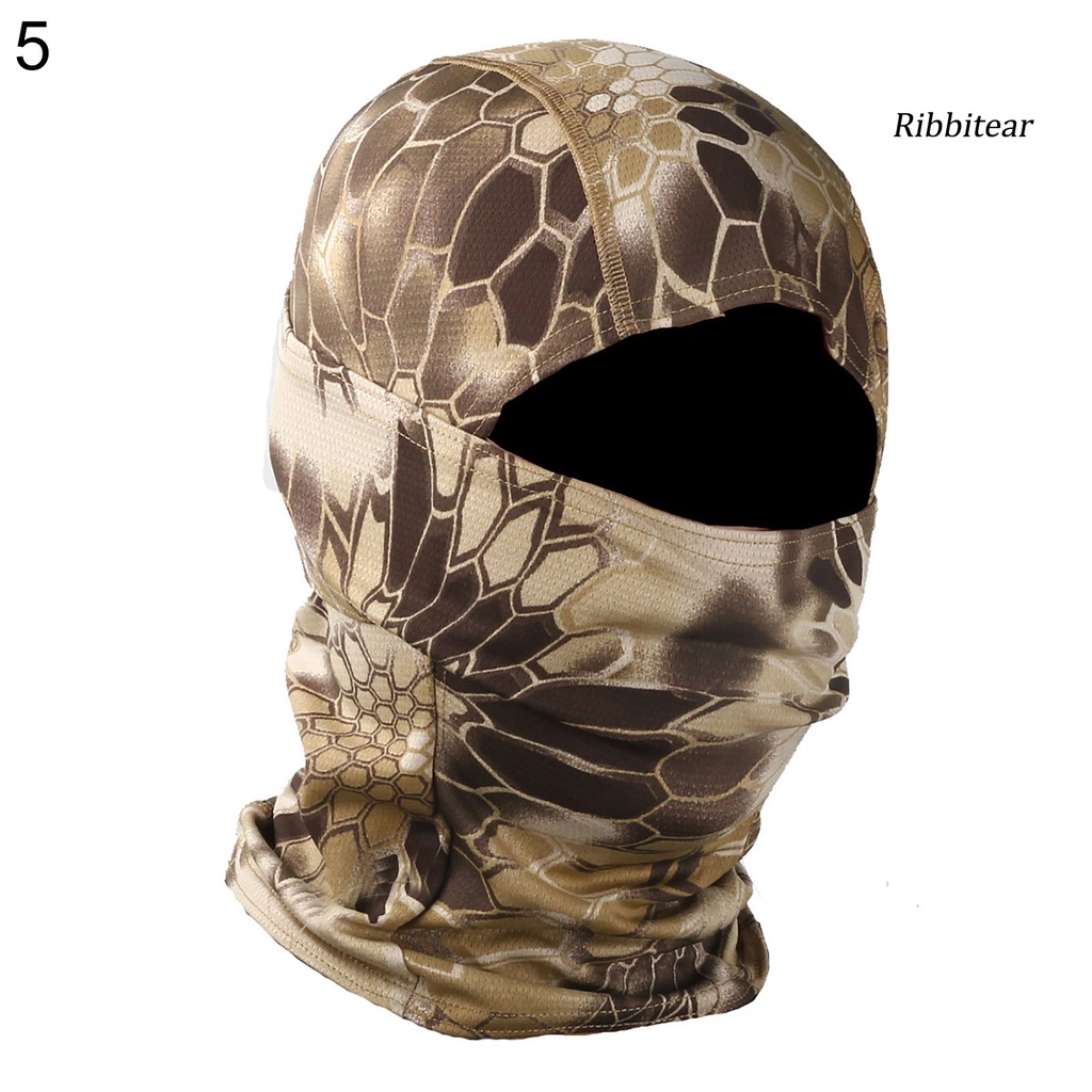 Mũ trùm đầu balaclava unisex che phủ mặt và toàn bộ gương mặt in họa tiết rằn ri dùng khi đi xe đạp ngoài trời