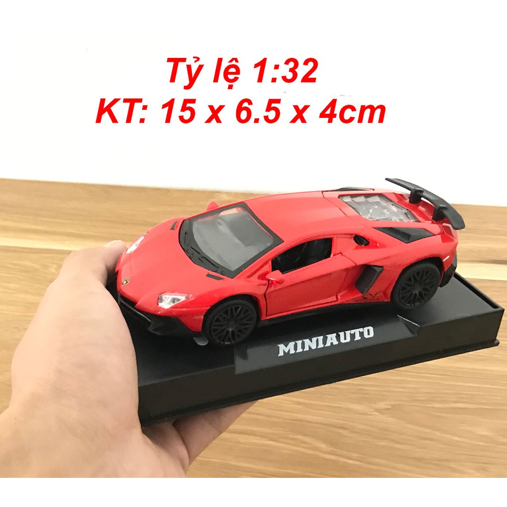 MÔ HÌNH XE Ô TÔ Siêu Xe LAMBOR Aventador SV LP750-4 | MINIAUTO tỷ lệ 1:32 Đỏ