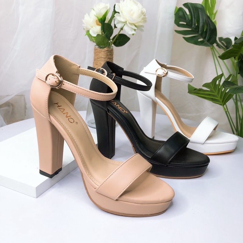 Giày cao gót nữ 12p 12cm,Guốc đế đúp mũi hở bít gót,sandal quai hậu đế cao xăng đan đi tiệc