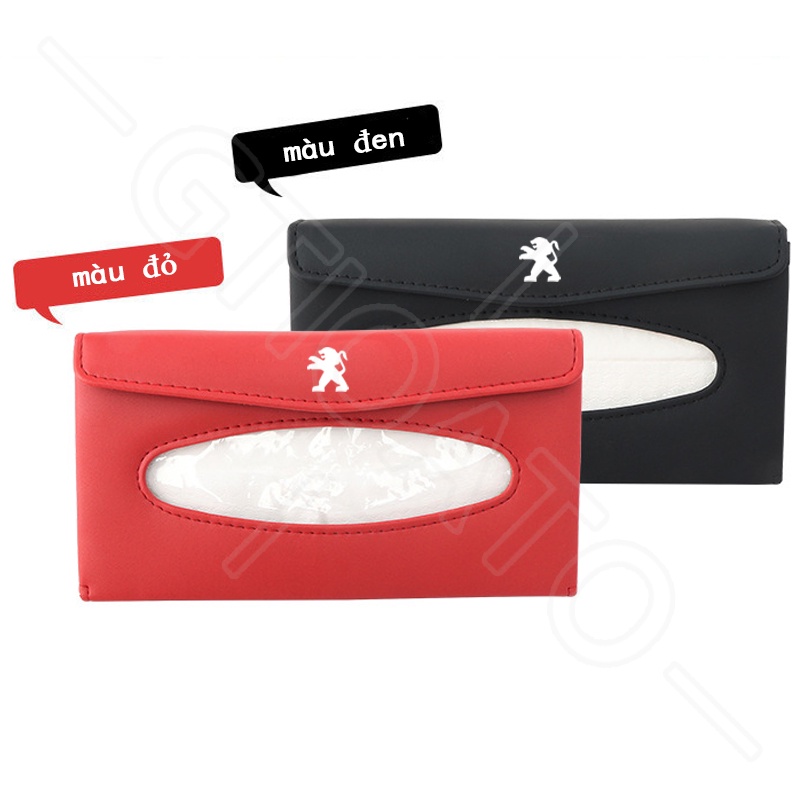 GTIOATO Tấm Che Nắng Ô Tô Hộp Đựng Khăn Giấy Ô Tô Da HộP ĐựNg GiấY ĂN TrêN Ô Tô HộP ĐựNg GiấY TrêN Xe Ô Tô Hộp Khăn Giấy Ô Tô Phụ Kiện Xe Hơi Cho Peugeot 3008 2008 307 405 207 208 206 306 5008 406 407 308 4008 Rcz 408