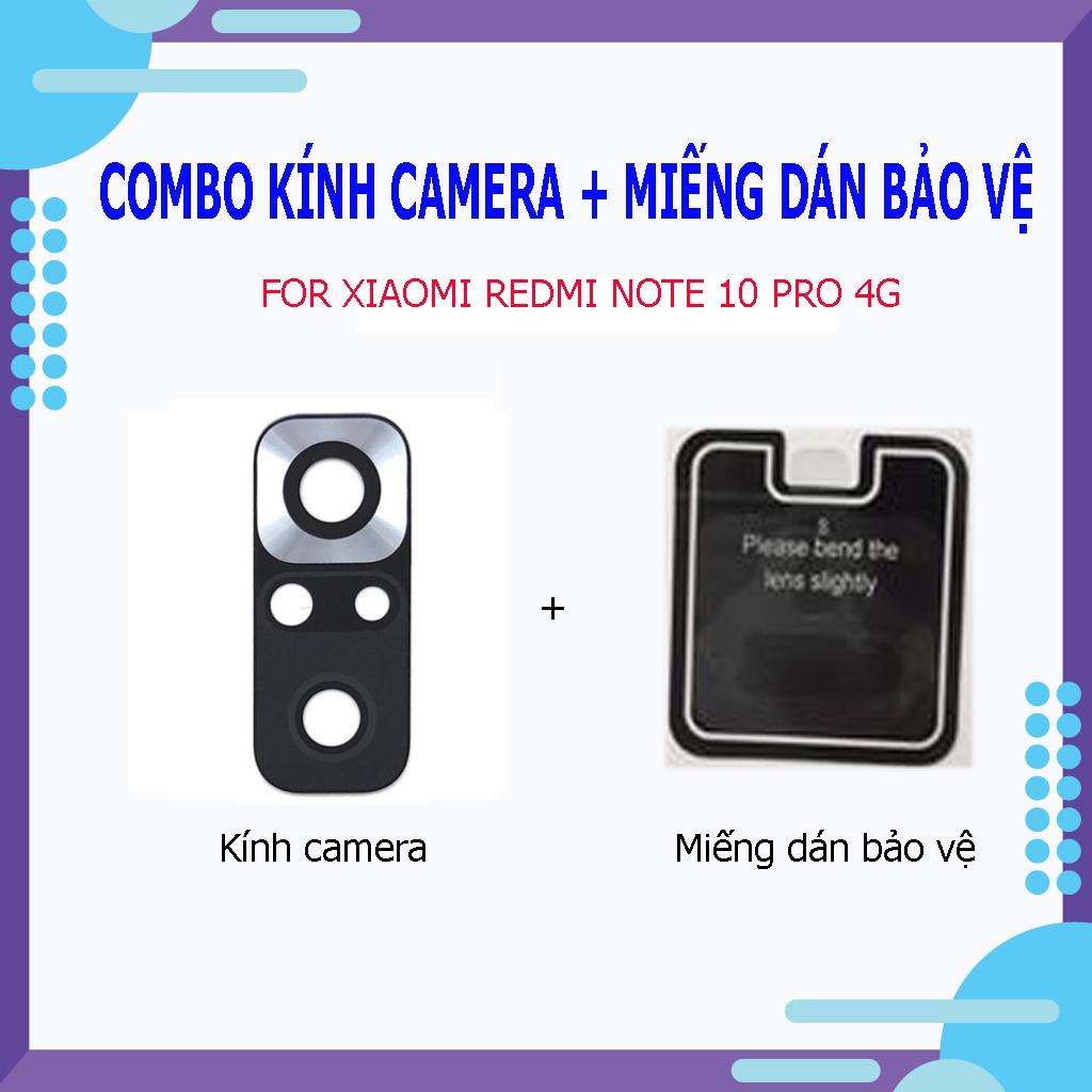 [FREESHIP] Kính camera sau Xiaomi Redmi Note 10 Pro 4G  - Tặng kèm miếng dán bảo vệ