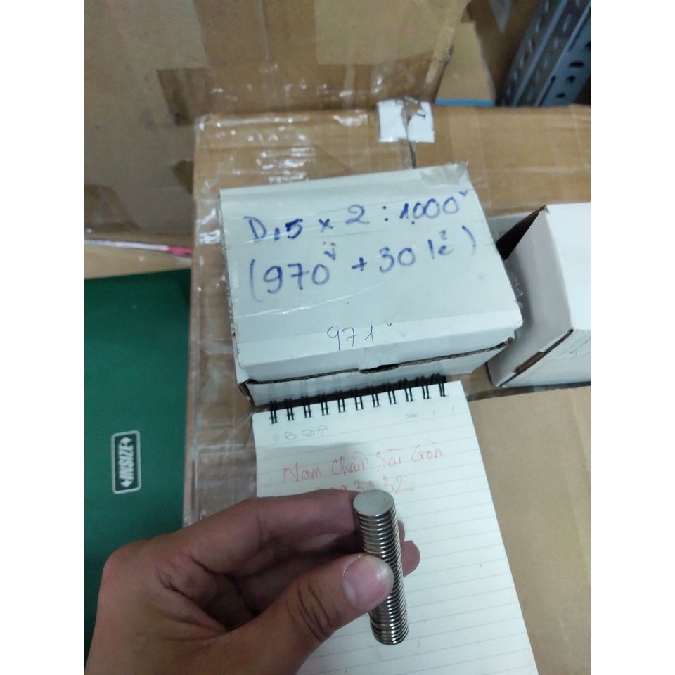 [NCSG] 20 viên Nam châm đất hiếm 15x2mm lực từ N35