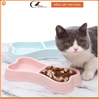[ LOẠI DÀY ] Bát Ăn Đôi Cho Chó Mèo - Bát Ăn Hình Xương - Bát Ăn Hình Tròn