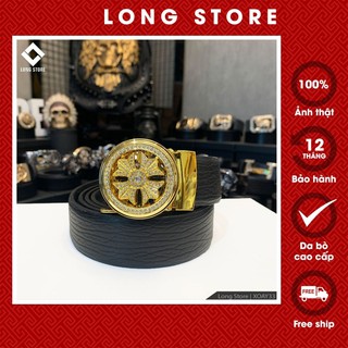 Thắt lưng da nam đính đá cao cấp da bò thật 100% bảo hành 3 năm LONGSTORE