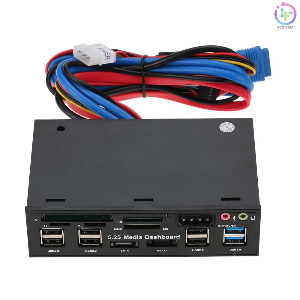 PCER♦Multi-Function USB 3.0 Hub eSATA SATA Port Internal Card Reader PC Dashboard Media Front Panel