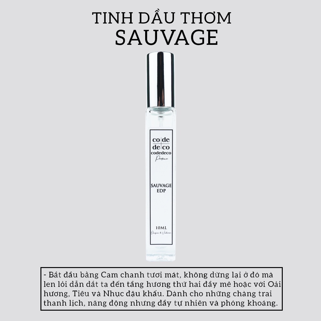 Bạn mới nhập coshbm -50% đơn 0đ tinh dầu thơm code deco sauvage 10ml - ảnh sản phẩm 3