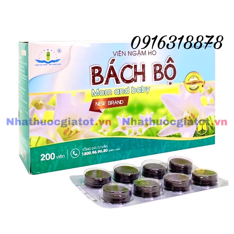 [Vỉ 8 viên] Viên Ngậm Ho Bách Bộ Giúp Giảm Ho, Rát Họng Hiệu Quả