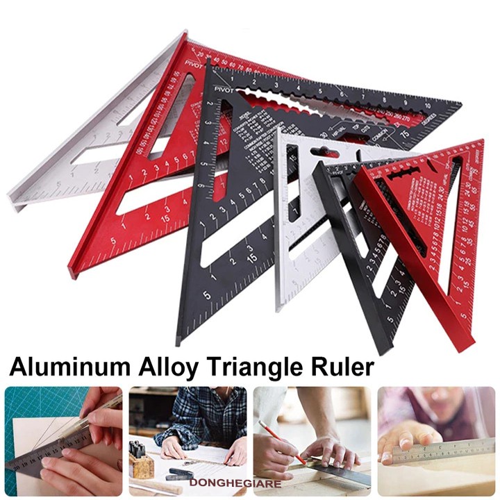 ₪▨❈Thước tam giác ke góc vuông 90 độ bằng hợp kim nhôm dụng cụ đồ nghề thợ làm mộc đa năng