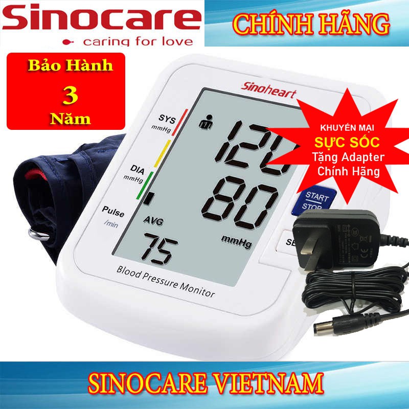 Máy Đo Huyết Áp Sinocare BA801 Chính Hãng Tặng Kèm Adapter