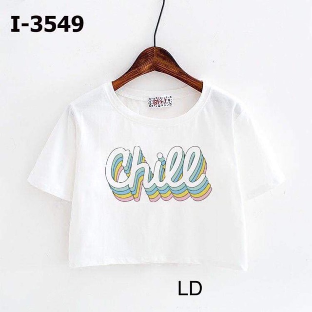 Áo croptop CHILL chữ ngực LDU0420